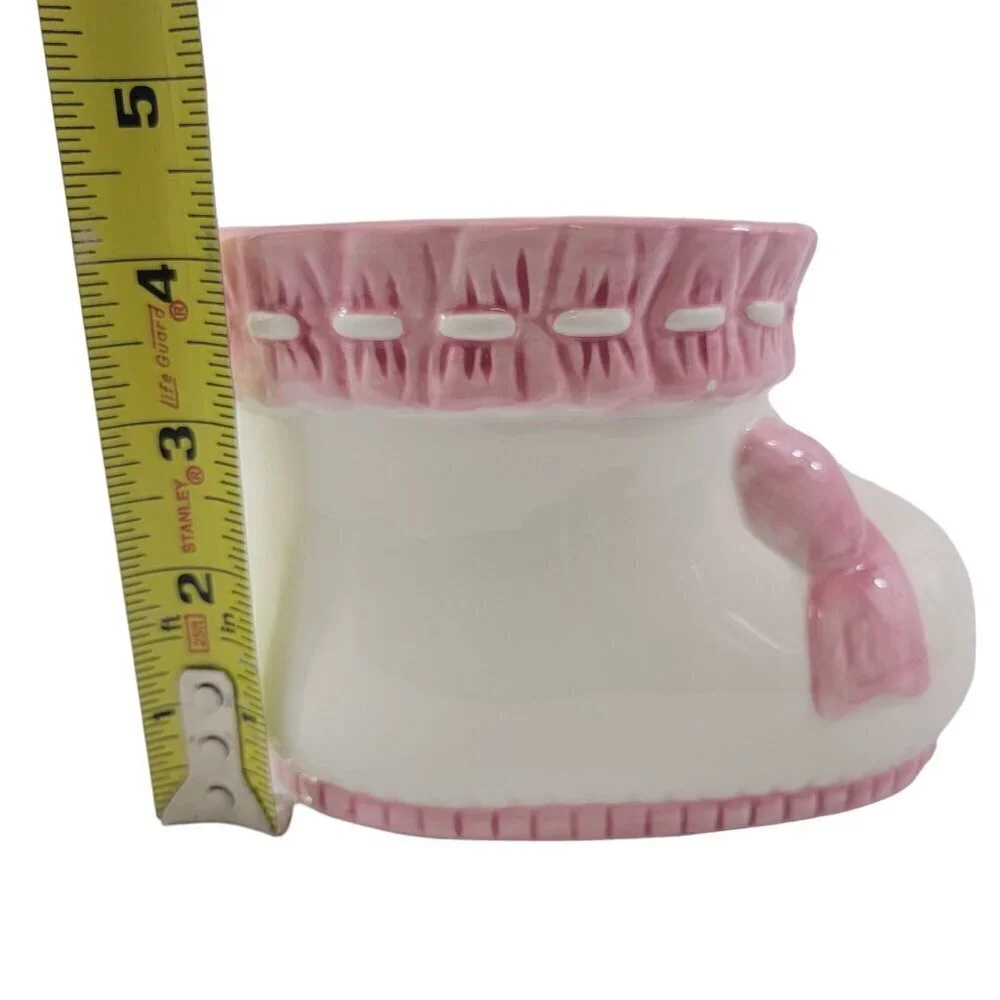 Burton and Burton Baby Girl Bootie Plant Pot Ceramic Planter Baby Shower Décor